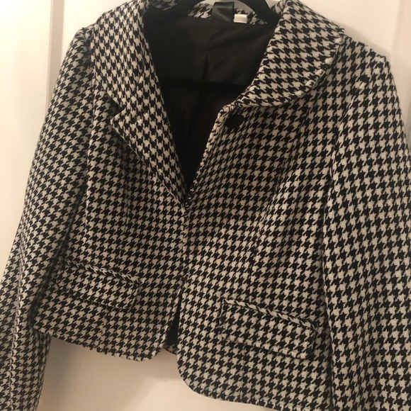 🦋Houndstooth Cropped Jacket - Picture 3 of 8